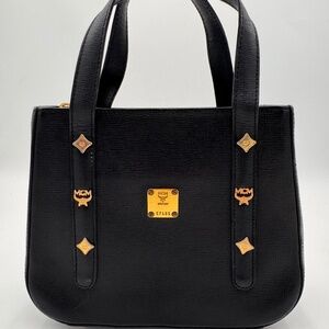 MCM Leather Top Handle Bag